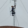 Installation de l'antenne MEGA FM (château d'au Vitry sur Loges)