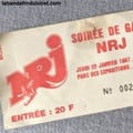 Billet de la soirée de gala NRJ de janvier 1987